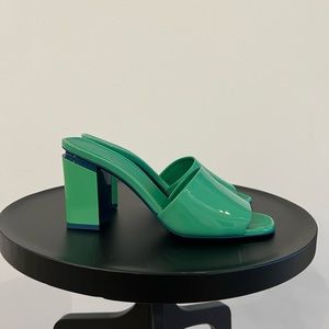 Chanel 2022 Cruise Patent Leather Green Mule. Worn once!